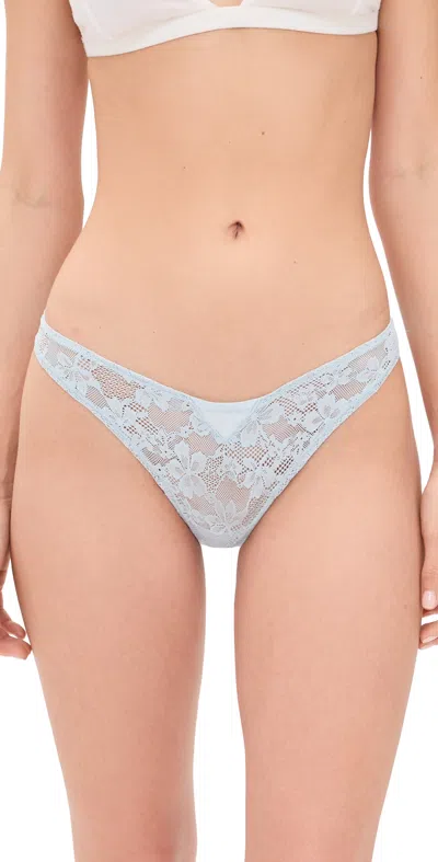 Fleur Du Mal Le Stretch Lace Thong Forget Me Not