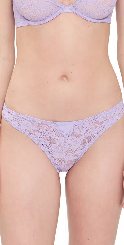 Fleur Du Mal Le Stretch Lace Thong Light Lilac
