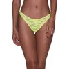 Fleur Du Mal Le Stretch Lace Thong In Neon Yellow