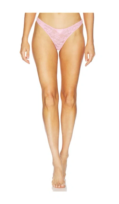 Fleur Du Mal Le Stretch Lace Thong In Pink