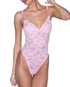 Fleur Du Mal Le Stretch Lace Wireless Bodysuit In Ballet Pink