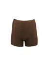 Fleur Du Mal Le Stretch Micro Bike Short In Cocoa