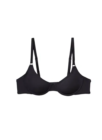 Fleur Du Mal Le Stretch Micro Demi Bra In Black