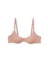 Fleur Du Mal Le Stretch Micro Demi Bra In Tan