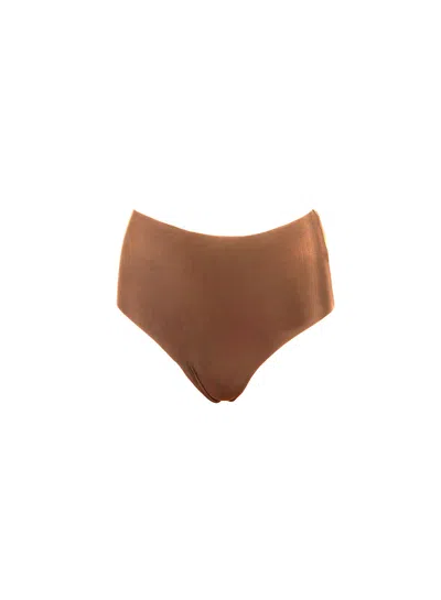 Fleur Du Mal Le Stretch Micro High Waist Brief In Caramel