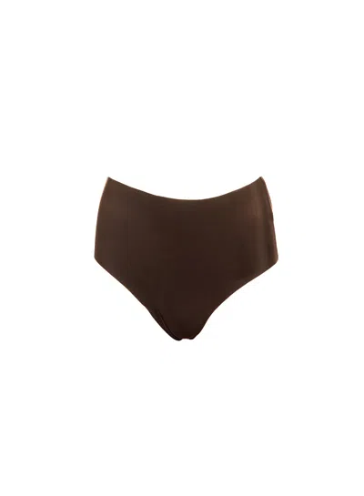 Fleur Du Mal Le Stretch Micro High Waist Brief In Cocoa