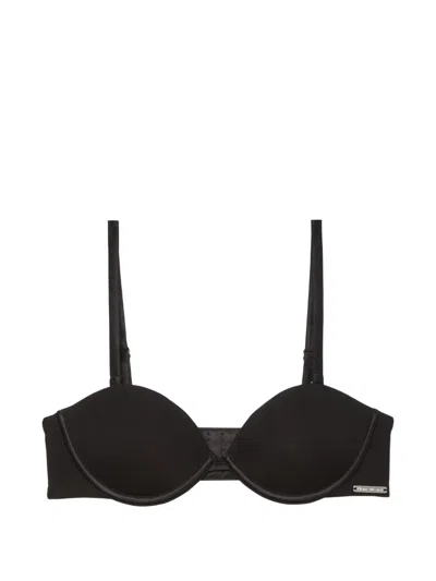 Fleur Du Mal Le Stretch Micro Multi-way Bra In Black