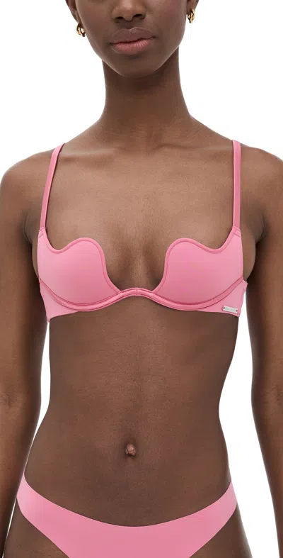 Fleur Du Mal Le Stretch Micro Seduce U-plunge Bra Pink Cadillac