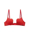 Fleur Du Mal Le Stretch Micro Seduce U-plunge Bra In Red