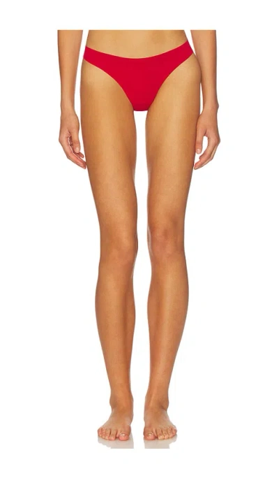 Fleur Du Mal Le Stretch Micro Thong In Red