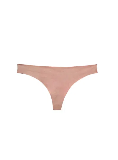 Fleur Du Mal Le Stretch Micro Thong In Tan