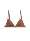Fleur Du Mal Le Stretch Micro Triangle Bra In Caramel