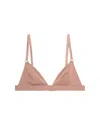 Fleur Du Mal Le Stretch Micro Triangle Bra In Tan