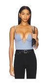 Fleur Du Mal Le Stretch Micro U Plunge Bodysuit In Purple