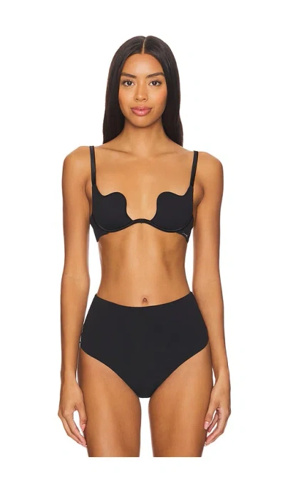 Fleur Du Mal Le Stretch Micro U-plunge Bra In Black