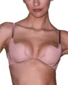 Fleur Du Mal Le Stretch Micro U Plunge Bra In Tan