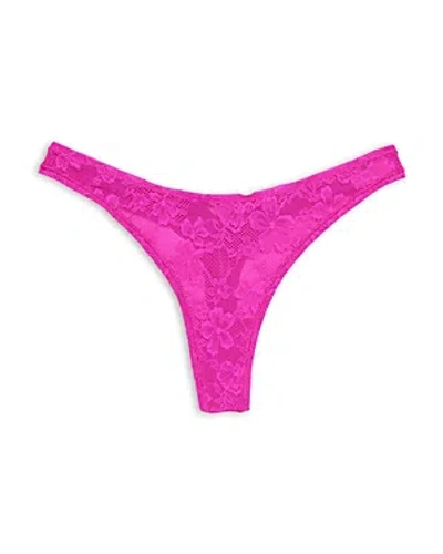 Fleur Du Mal Le Stretch Multifit Lace High Leg Thong In Wild Pink