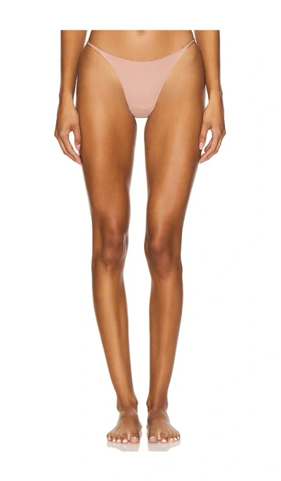 Fleur Du Mal Le Stretch Multifit Micro G-string In Tan