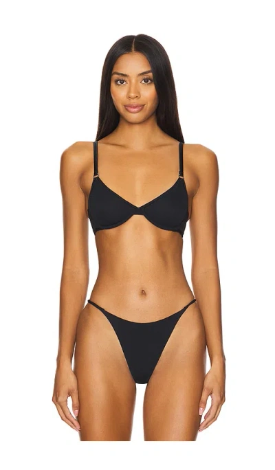 Fleur Du Mal Le Stretch Multifit Micro Unlined Balconette In Black