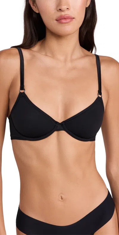 Fleur Du Mal Le Stretch Multifit Micro Unlined Balconette Bra Black