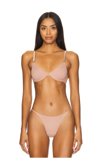 Fleur Du Mal Le Stretch Multifit Micro Unlined Balconette In Tan