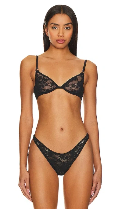 Fleur Du Mal Le Stretch Lace-embroidery Bra In Black