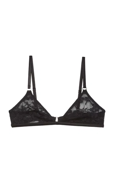Fleur Du Mal Le Stretch Triangle Bra In Blue