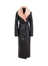 Fleur Du Mal Leather & Fur Coat In Black