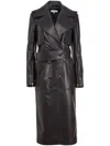 Fleur Du Mal Leather Coat In Black