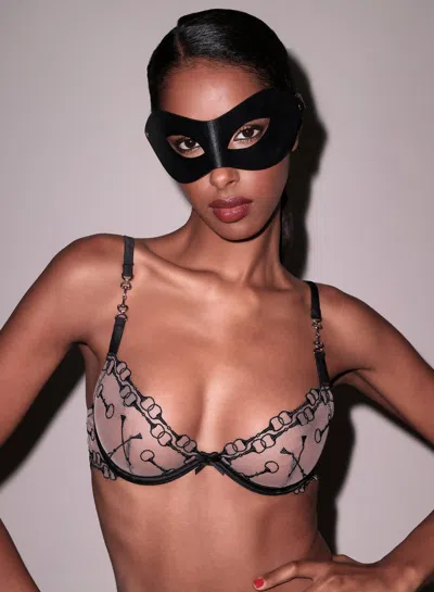 Fleur Du Mal Leather Eye Mask In Black