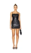 Fleur Du Mal Guipure Embroidery Mini Dress In Black