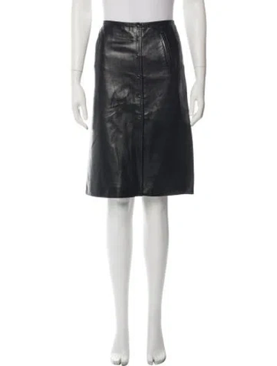 Pre-owned Fleur Du Mal Leather Knee-length Skirt In Black