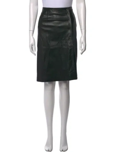 Pre-owned Fleur Du Mal Leather Midi Length Skirt In Black