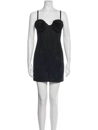 Pre-owned Fleur Du Mal Leather Mini Dress In Black