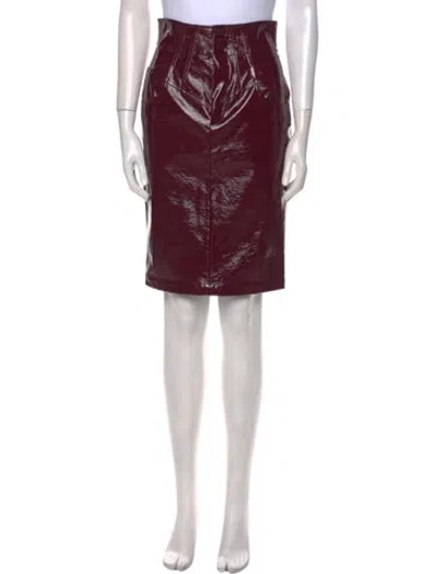 Pre-owned Fleur Du Mal Leather Trim Embellishment Knee-length Skirt In Purple