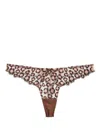 Fleur Du Mal Leopard-embroidered Thong In 褐色