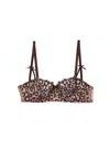 Fleur Du Mal Leopard-embroidered Bra In Chocolat