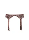 Fleur Du Mal Leopard-print Lace Suspender In Chocolat