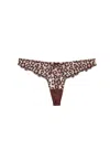 Fleur Du Mal Leopard-embroidered Thong In Chocolat