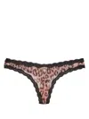 Fleur Du Mal Leopard-print Sheer Thong In Brown