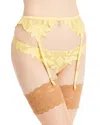 Fleur Du Mal Lily Embroidered Garter Belt In Daffodil