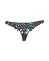 Fleur Du Mal Lily Embroidered Thong In Fall Plaid