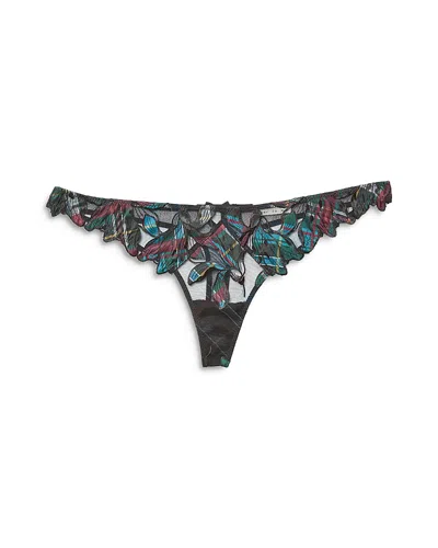FLEUR DU MAL FLEUR DU MAL LILY EMBROIDERED HIPSTER THONG