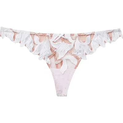 FLEUR DU MAL FLEUR DU MAL LILY EMBROIDERED HIPSTER THONG