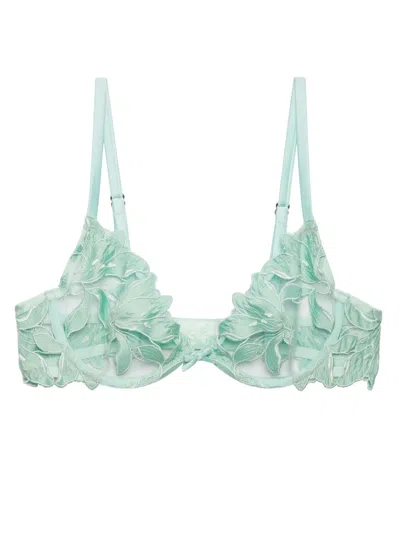 Fleur Du Mal Lily Underwire-cup Bra In Green