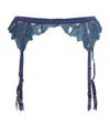 Fleur Du Mal Lily Embroidered Suspender Belt In Brown