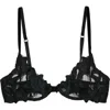 Fleur Du Mal Gardenia Lace Demi Bra In Black
