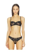 Fleur Du Mal Lily Embroidery Balconette In Black