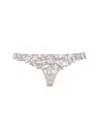 Fleur Du Mal Lily Embroidery Hipster Thong In Silver