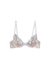 Fleur Du Mal Lily Embroidery Plunge Demi Bra In Multi
